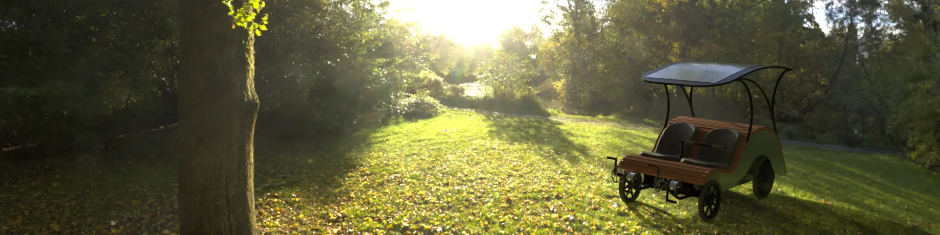 Panoramabild des Quadelec::Coach im Garten